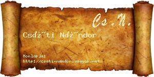 Csáti Nándor névjegykártya